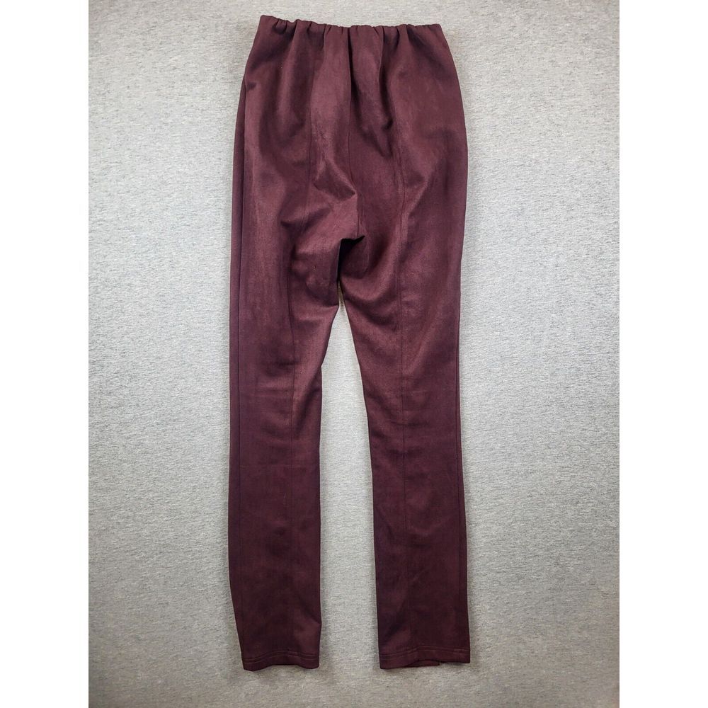 Avec Les Filles Leggings Faux Suede Maroon Pants XS Slit Ankle Anthropology - Picture 3 of 10